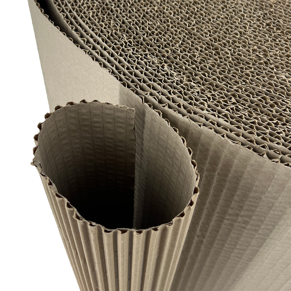 Close up of corrugated paper roll