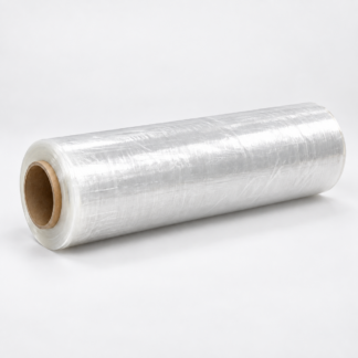Clear cast pre-stretched hand pallet wrap roll on a cardboard core